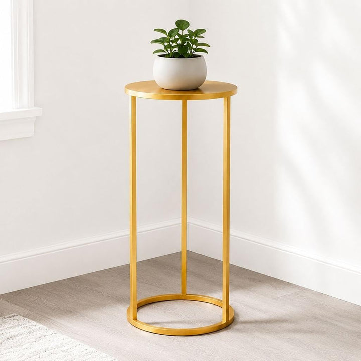 DanDiBo Blumenhocker Metall Gold Rund Blumenständer Beistelltisch 96510 Blumensäule Modern Pflanzens