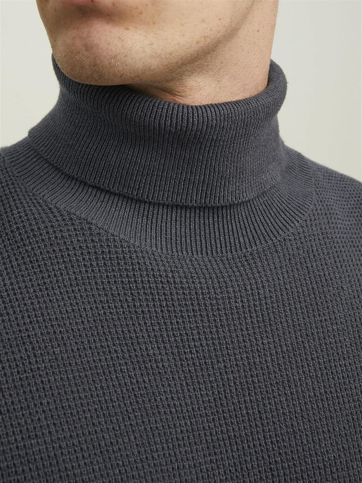 JACK & JONES Male Rollkragenpullover Einfarbig Rollkragenpullover L Grau, L Grau