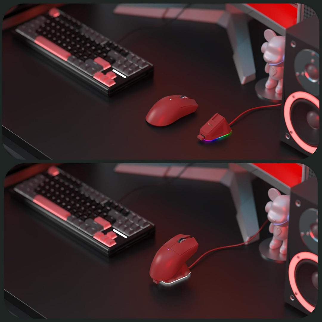 LexonElec x Attack Shark X11 Kabellose Gaming-Maus mit RGB Magnetische Ladestation, PixArt PAW3311-S