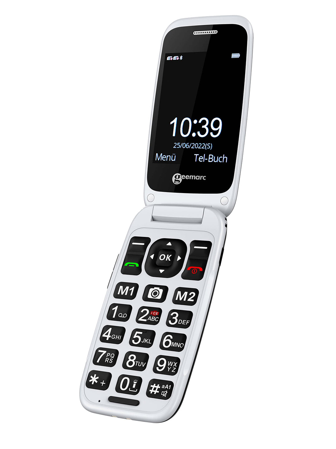 Geemarc CL8700 - Verstärktes 4G Klapphandy mit grossen Tasten, SOS-Funktion und Speichertasten für ä