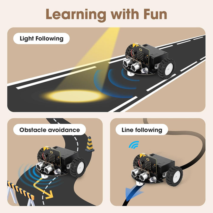 ACEBOTT Roboter Bausatz für Kinder, Roboter Kinder mit BBC Micro:bit V2, Fernbedienung und App Steue
