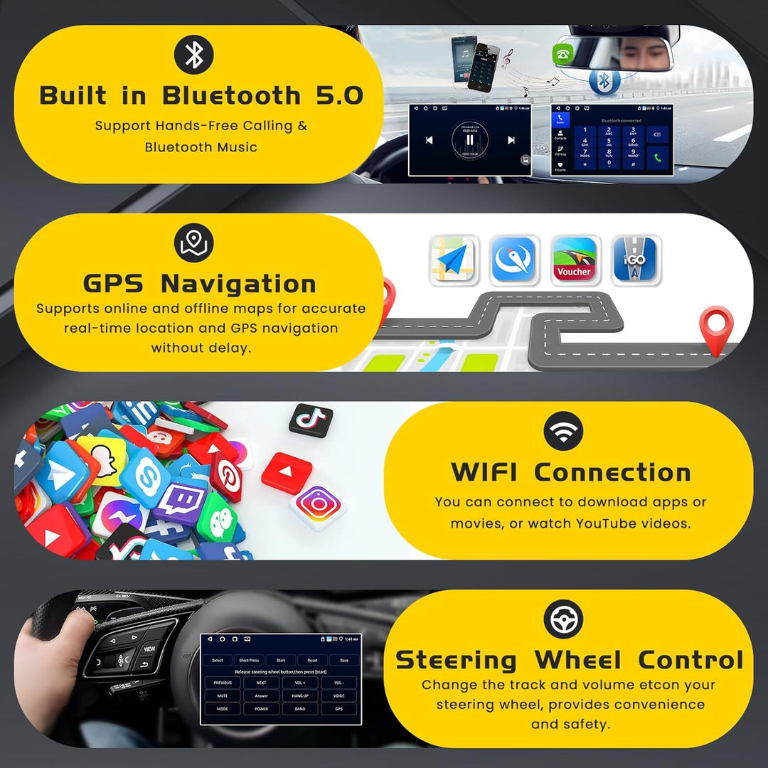 Inefala 4G+128G Android 15 Autoradio für Peugeot 308 408 2007-2015, 9" Touchscreen Radio mit Wireles