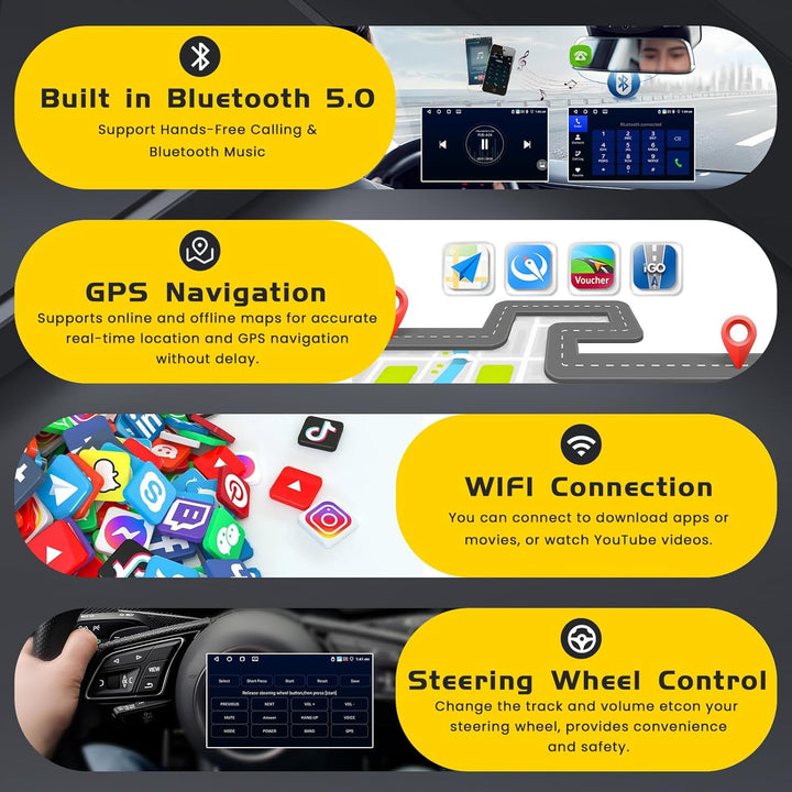 Inefala 4G+128G Android 15 Autoradio für Peugeot 308 408 2007-2015, 9" Touchscreen Radio mit Wireles