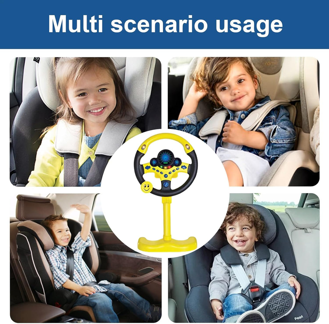 Portables Kinder Lenkradspielzeug, Simulation eines Autolenkrades mit interessanten Geräuschen und M