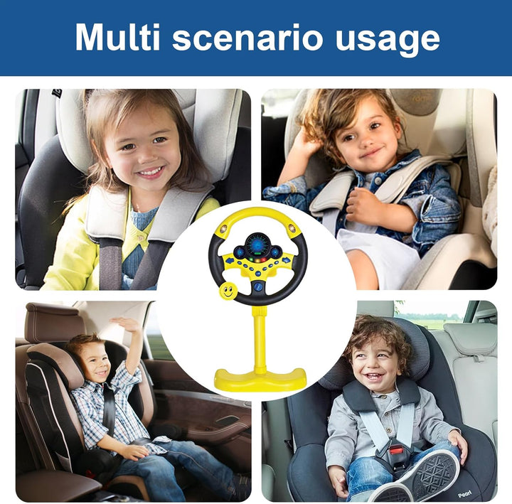 Portables Kinder Lenkradspielzeug, Simulation eines Autolenkrades mit interessanten Geräuschen und M