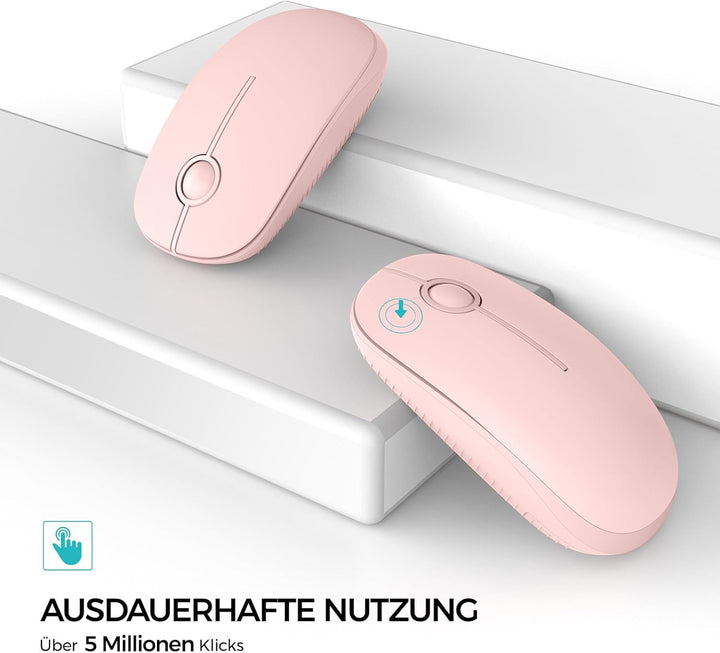 seenda Maus Kabellos, 2,4G Funkmaus mit 1600 DPI für PC/Laptop/Linux, 3 Leise Tasten, Für Links- und