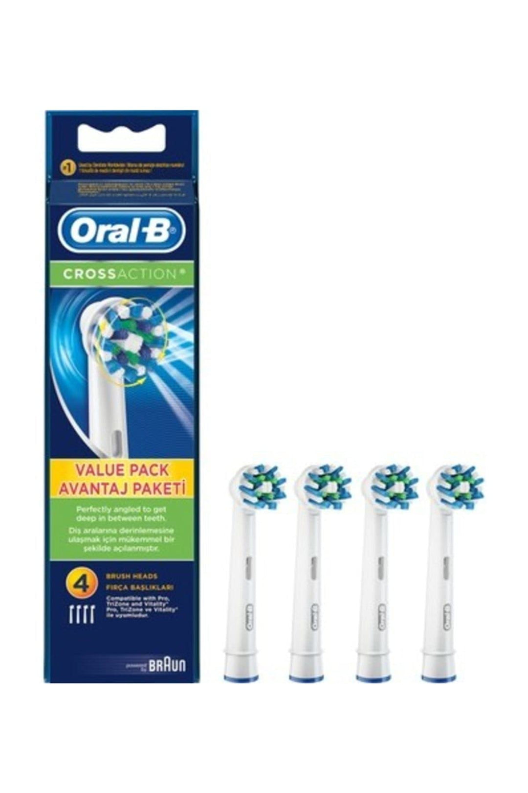 Oral-B Zahnbürste Ersatzkopf Cross Action 4 Stück Weiss 1 stück (4er Pack), Weiss 1 stück (4er Pack)