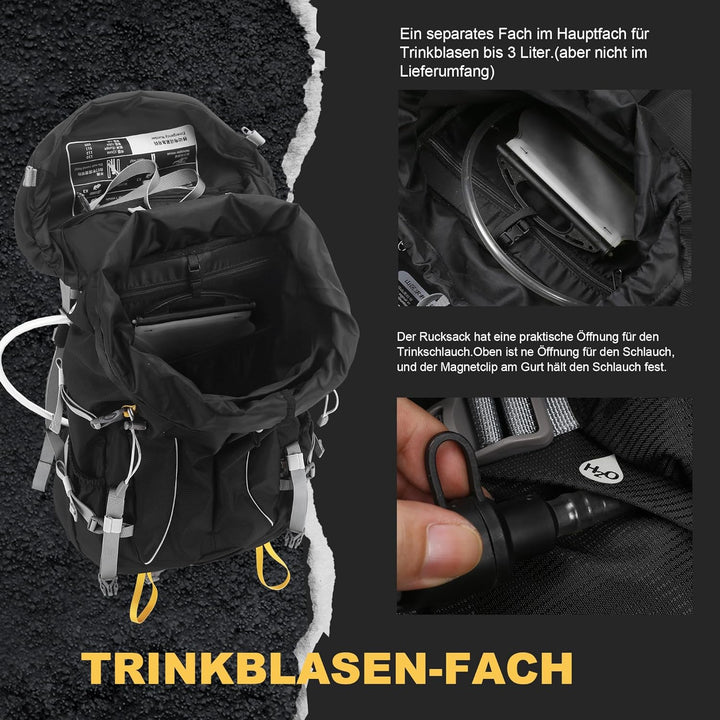 Mountaintop Trekkingrucksack 50L/60L Wanderrucksack Herren Damen Reiserucksack Grosser Rucksack mit