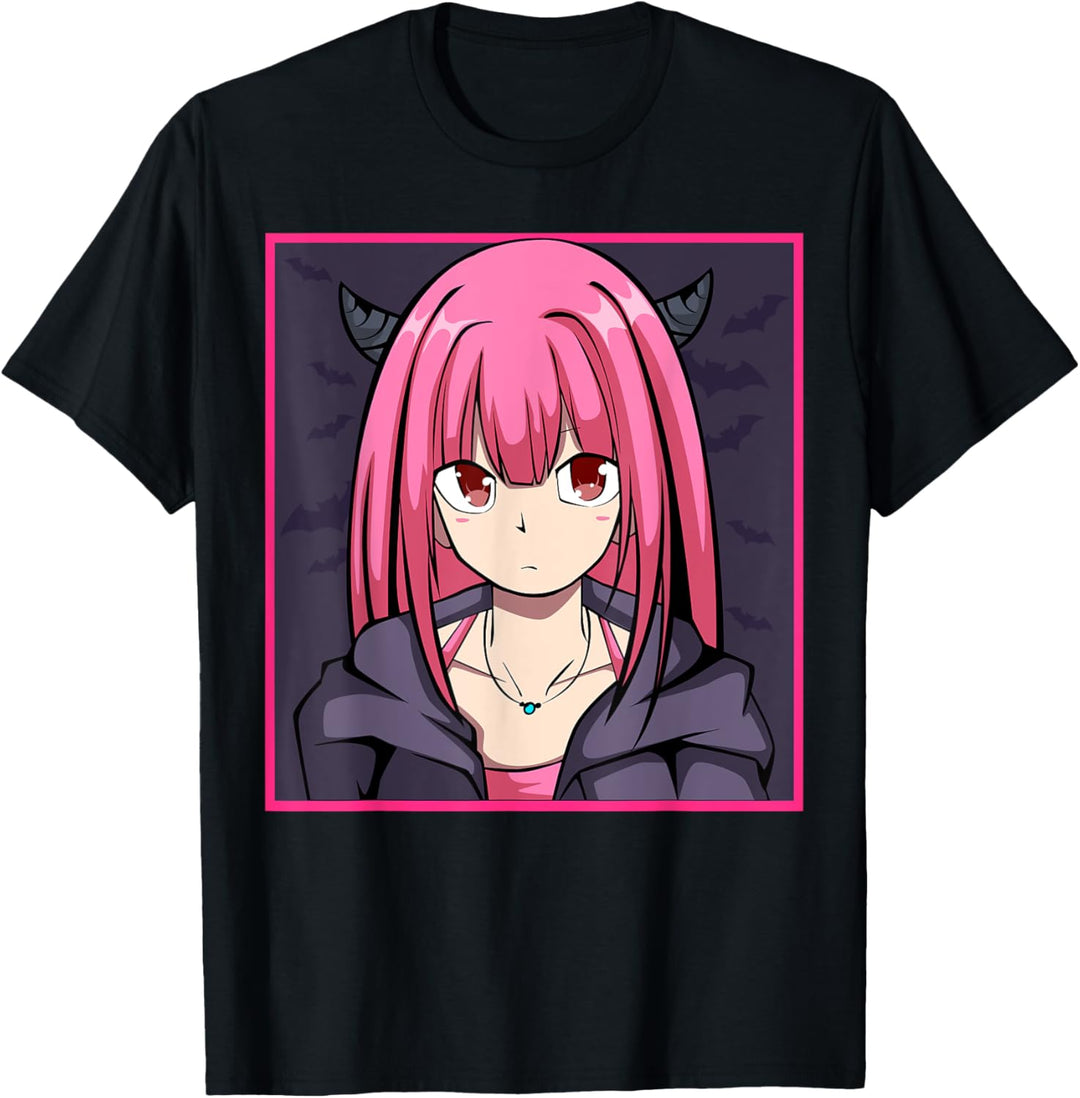 Anime-Teufelsmädchen, niedliches Kawaii-Design T-Shirt