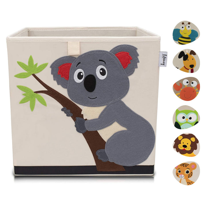 LIFENEY Aufbewahrungsbox Kinder mit Koala Motiv I Spielzeugbox mit Tiermotiv passend für Würfelregal