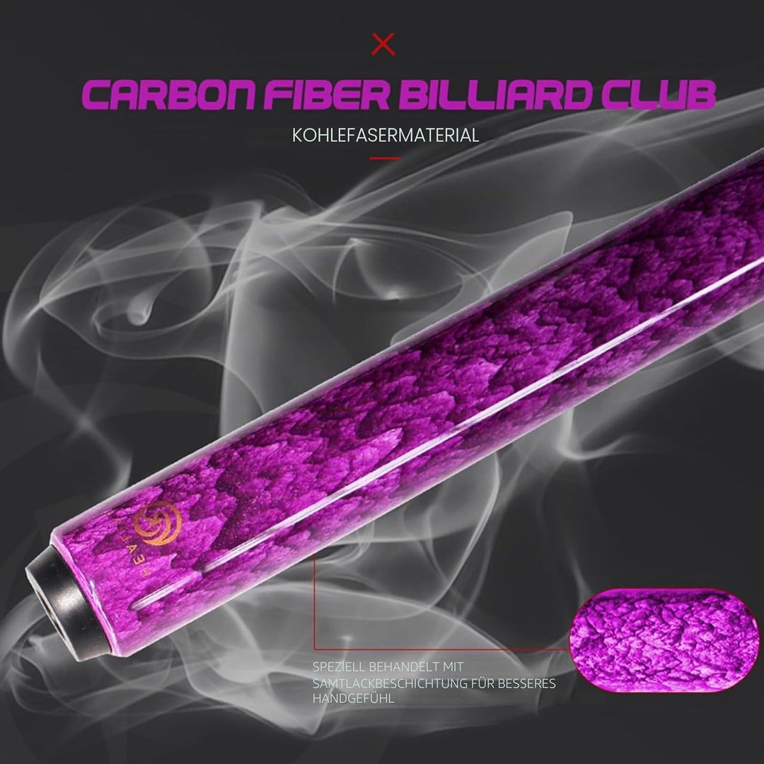 OKHEALING Billardqueue Carbon T700 Kohlefaser 142 cm XTC 12 mm Spitze Billardzubehör 1/2 Gelenk, han