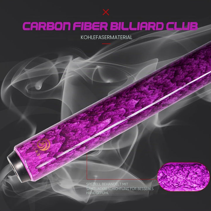 OKHEALING Billardqueue Carbon T700 Kohlefaser 142 cm XTC 12 mm Spitze Billardzubehör 1/2 Gelenk, han