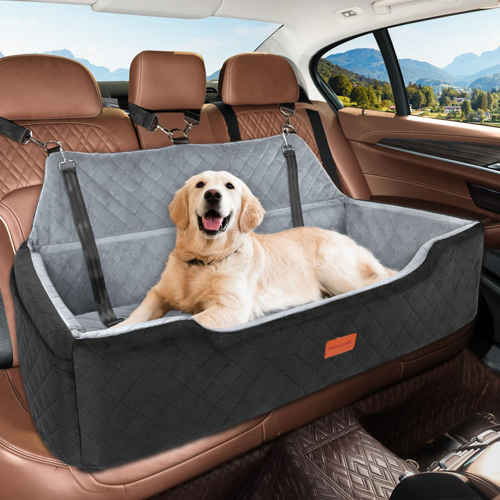 Hunde Autositz für Grosse Hunde unter 100 lbs, Waschbares Hundesitz Auto für 2 Mittlere, Abnehmbar A