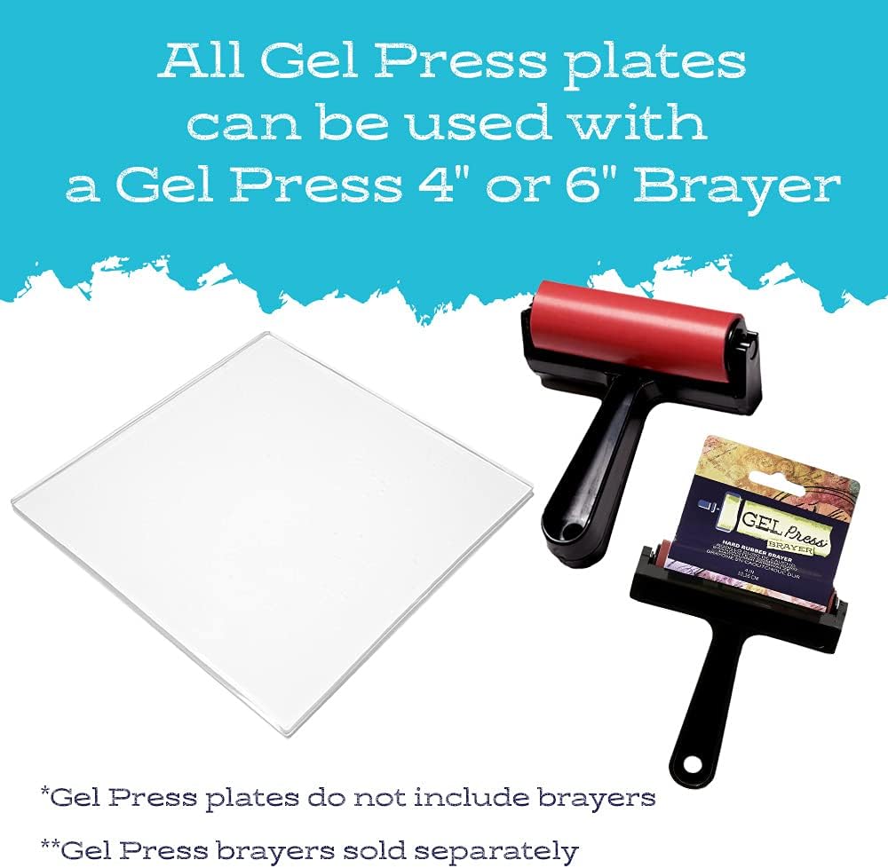Gel Press 10803 Silikon Stempel Druckplatte, Mehrfarbig, 12 x 12 in 12 x 12 in GEL10803, 12 x 12 in