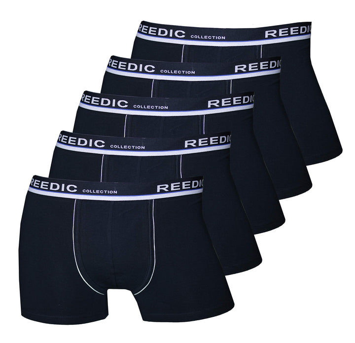 Reedic Herren Boxershorts Baumwolle 5er Pack, Grösse X-Large (XL), Farbe je 5X dunkelblau
