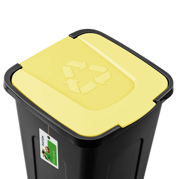 PAFEN Grosser Mülleimer SET für Recycling - 4er Abfallbehälter Hohe Recyclingbehälter - 2x 30l und 2