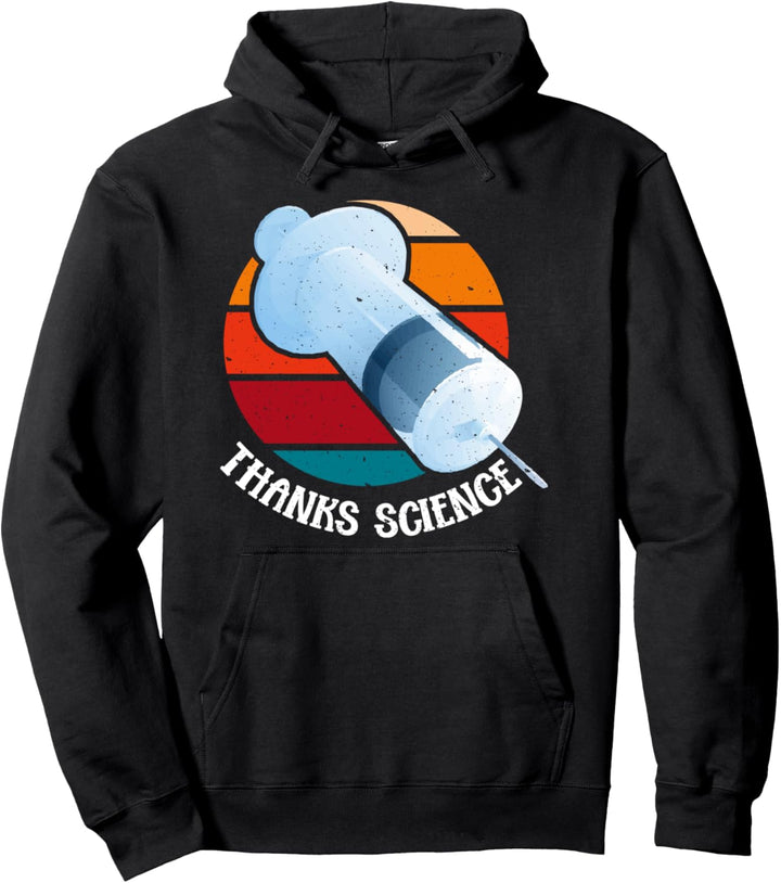 Thanks Science Pro Vaccine Vaccination Retro Vintage Pullover Hoodie