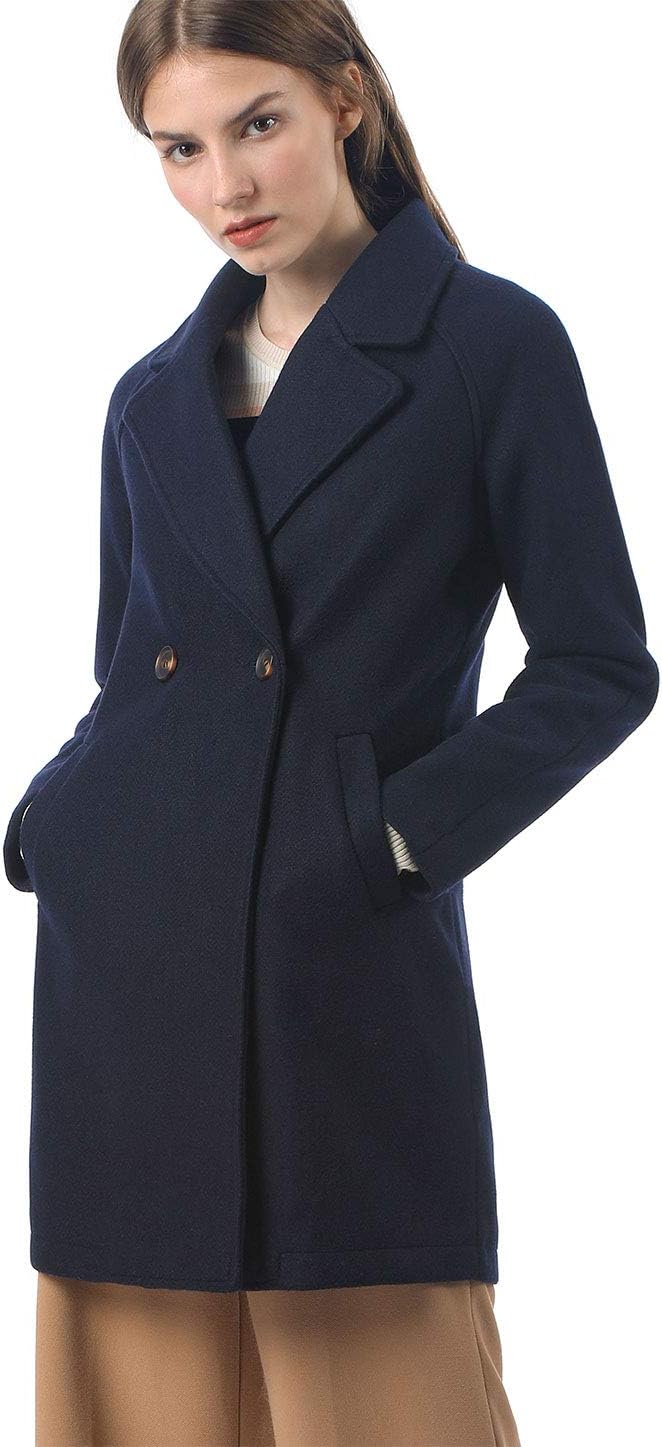 Allegra K Damen Coat Mantel M Blau, M Blau