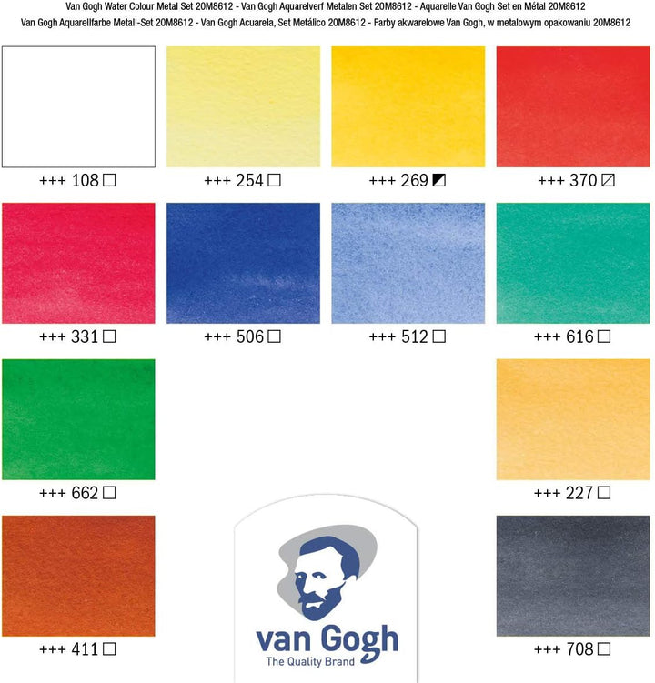 Van Gogh Waterclr BX Pfanne, 12 General (MetalTin), Einheitsgrösse