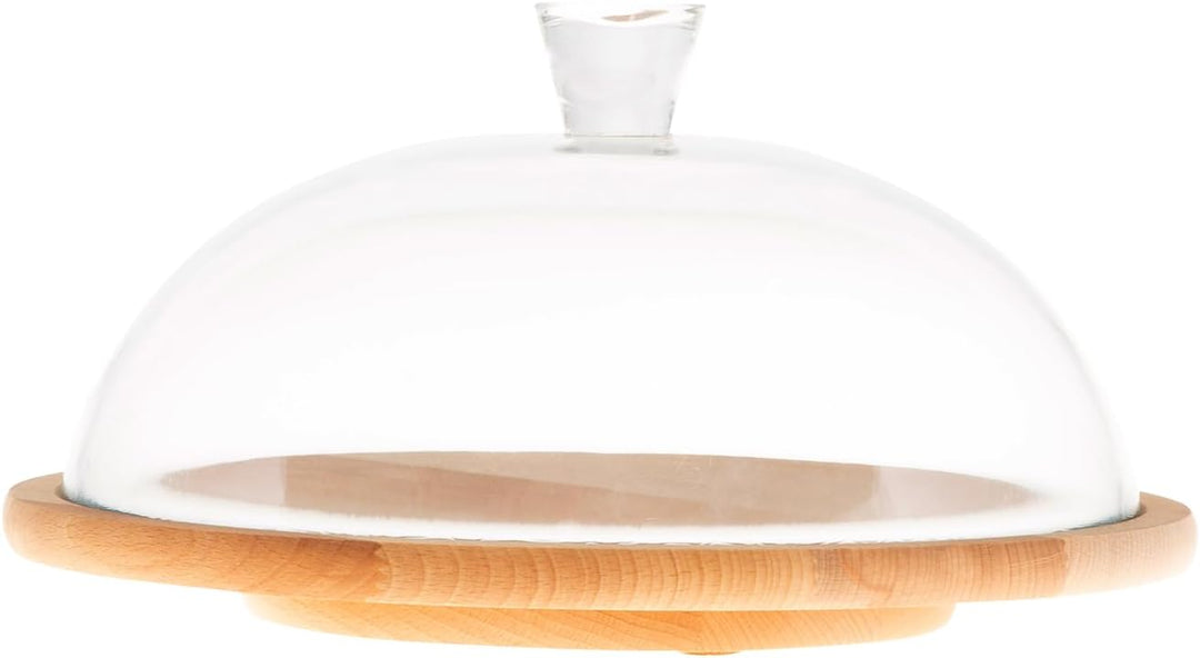 AMBITION Käseglocke drehbar ⌀33,5 cm Sophie rundes Käsebrett mit Deckel Kuchen Tortenständer Servier