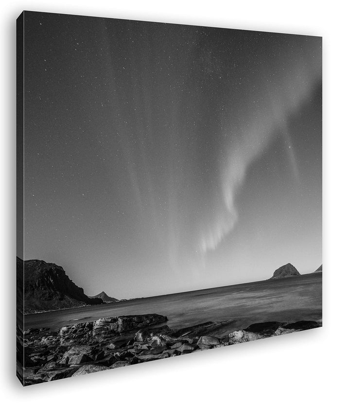 deyoli Polarlichter in Norwegen Format: 70x70 Effekt: Schwarz&Weiss als Leinwandbild, Motiv fertig g