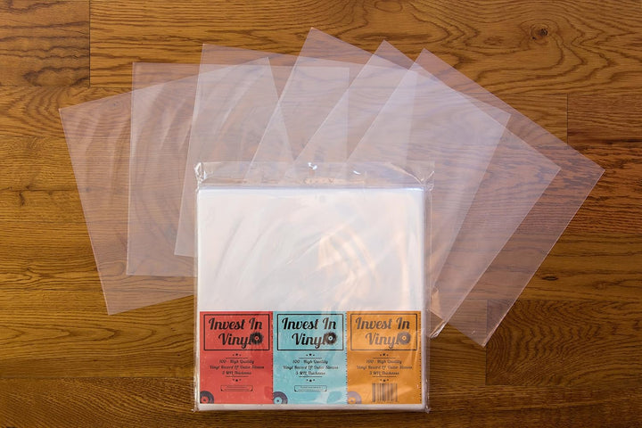 Invest In Vinyl Schallplattenhüllen aus Kunststoff, transparent, 3 mm x 31,8 cm, 32,4 x 31,8 cm, 100