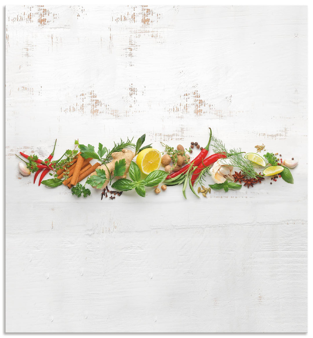 ARTland Spritzschutz Küche aus Alu für Herd Spüle Motiv 60x65 cm (BxH) Ernährung &amp; Genuss Lebensmitt
