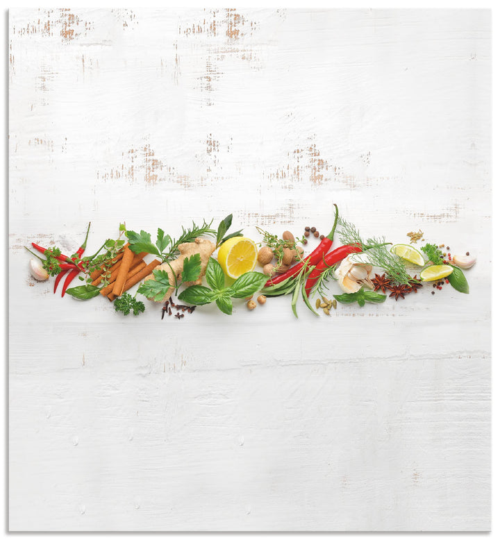 ARTland Spritzschutz Küche aus Alu für Herd Spüle Motiv 60x65 cm (BxH) Ernährung &amp; Genuss Lebensmitt