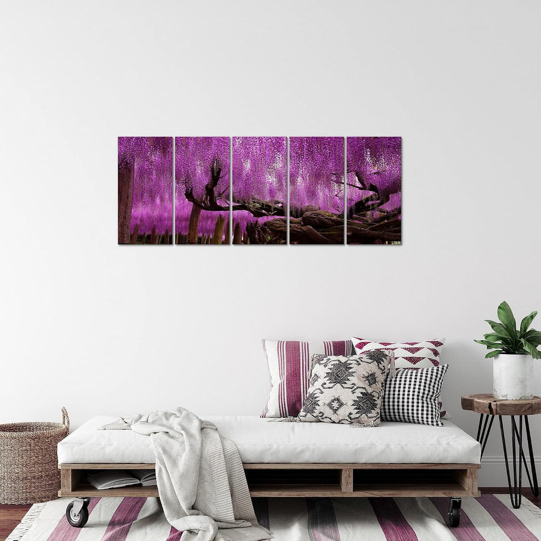 Runa Art Bild Wald Landschaft Wandbilder auf Vlies Leinwand 5 Teilig Wanddekoration Schlafzimmer Woh