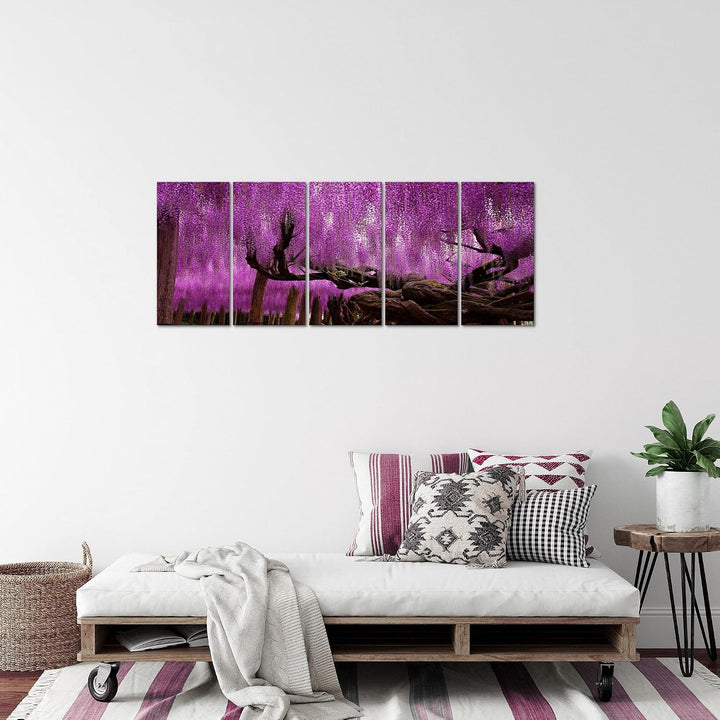 Runa Art Bild Wald Landschaft Wandbilder auf Vlies Leinwand 5 Teilig Wanddekoration Schlafzimmer Woh