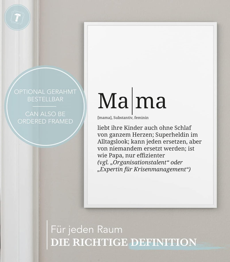 Papierschmiede® Definition: Mama, DIN A1 (59x84 cm), XXL Muttertag Poster Geschenk für Wohnzimmer, K