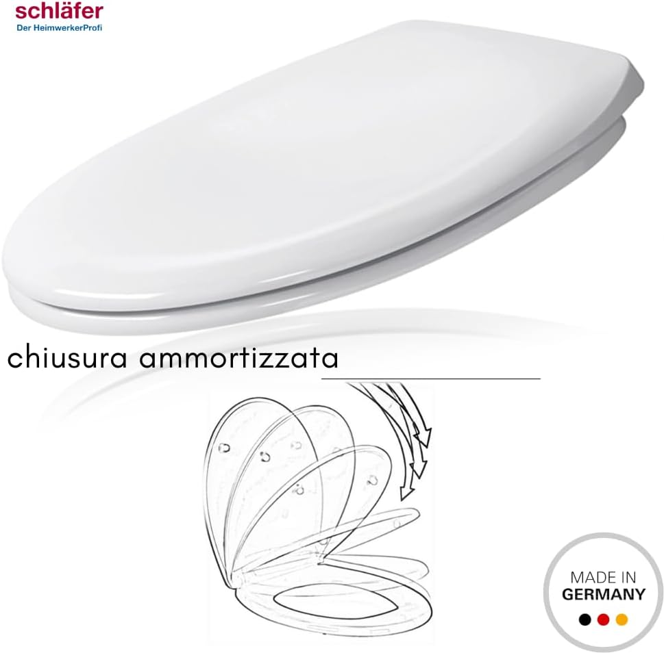 Schläfer | 4664101 - Universal-Toilettendeckel mit Soft-Close, WC Deckel Soft-Close, Quick-Release W