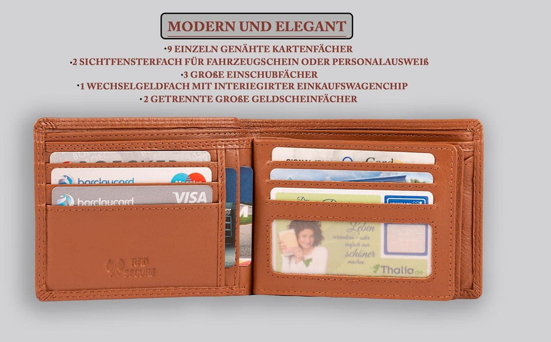 MATADOR Hochwertige Geldbörse Männer – Geldbeutel Männer Leder TÜV Geprüfter RFID Schutz | Geldbeute