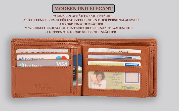 MATADOR Hochwertige Geldbörse Männer – Geldbeutel Männer Leder TÜV Geprüfter RFID Schutz | Geldbeute