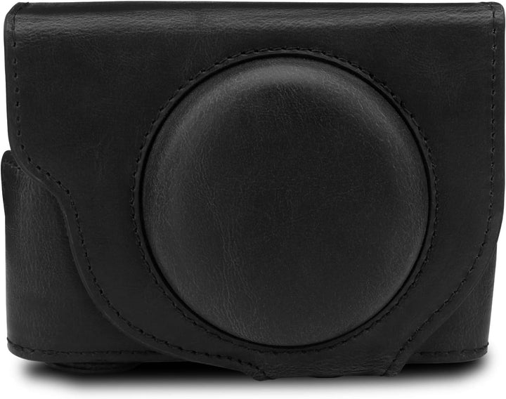 MegaGear MG1730 Ever Ready Leder Kameratasche mit Trageriemen kompatibel mit Sony Cyber-Shot DSC-RX1