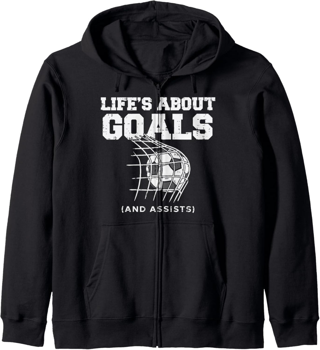 Lifes About Goals Assist Fussballtorwart Kapuzenjacke