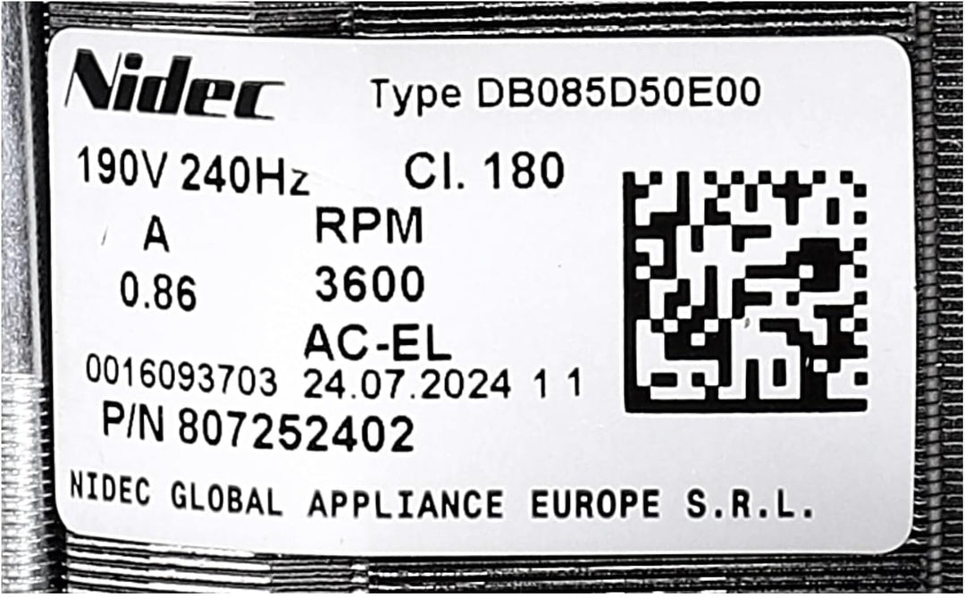 Motor Antrieb für AEG Electrolux Zanussi 8072524021 807252402 Nidec Type DB085D50E00 Trockner
