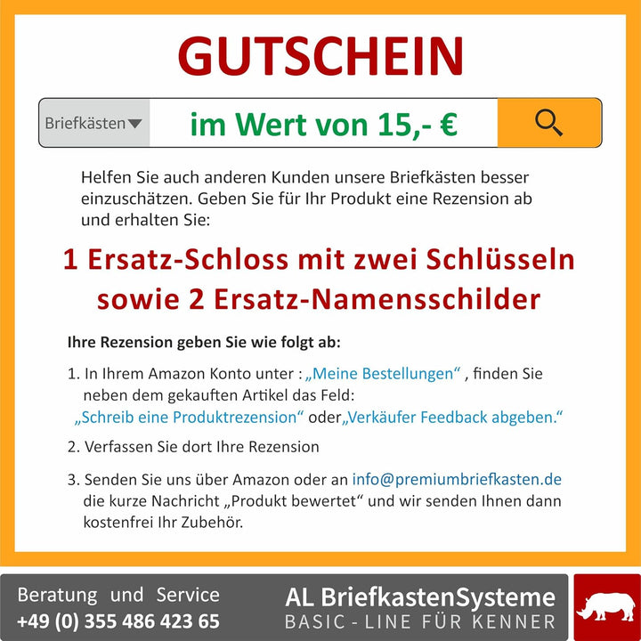 AL Briefkastensysteme Briefkasten mit Hausnummer grün RAL 6005 - Basic 1er Briefkasten mit Hausnumme