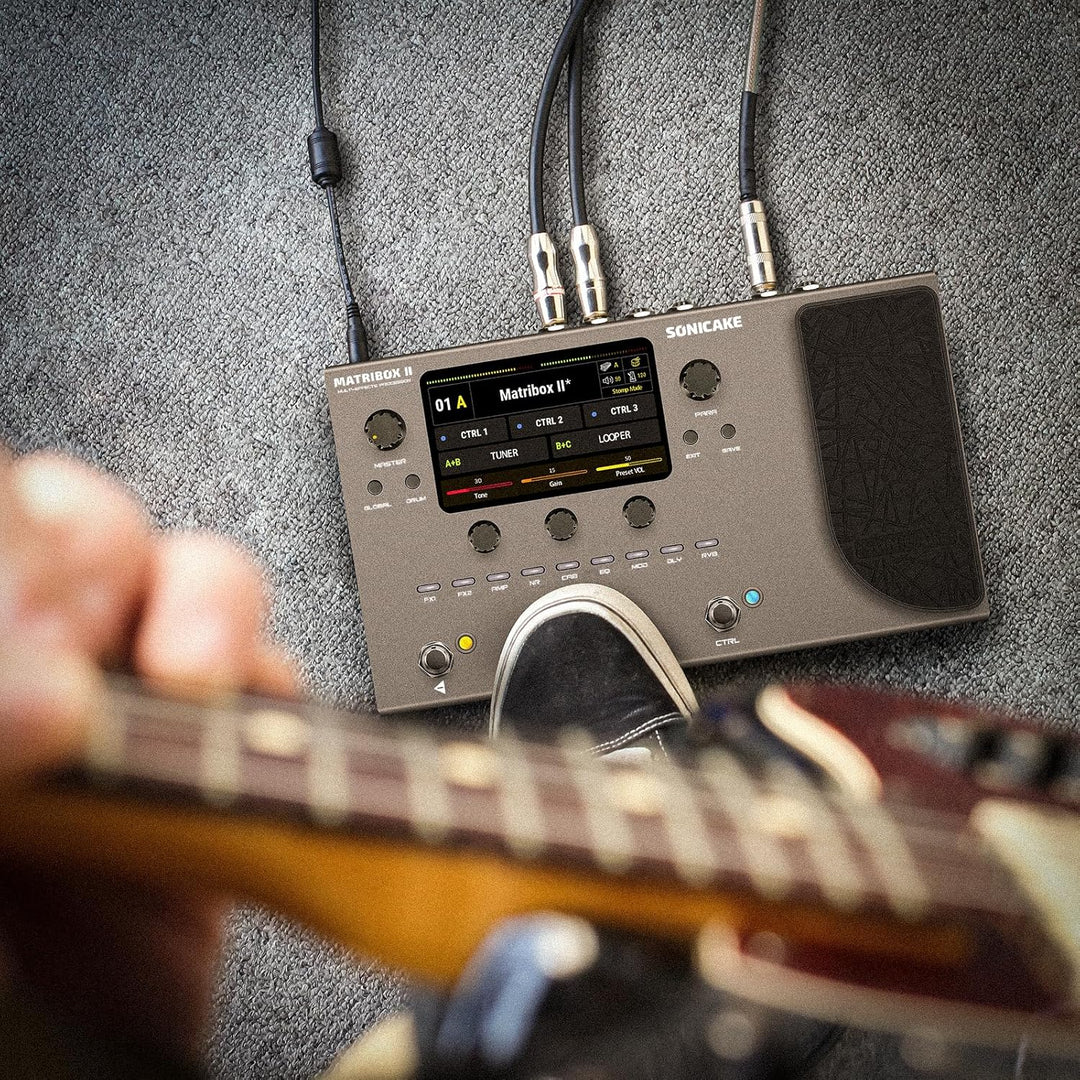 SONICAKE Gitarren Effektpedal Multi-Effekte Prozessor mit Expression Pedal Gitarren Bass Amp Modelin