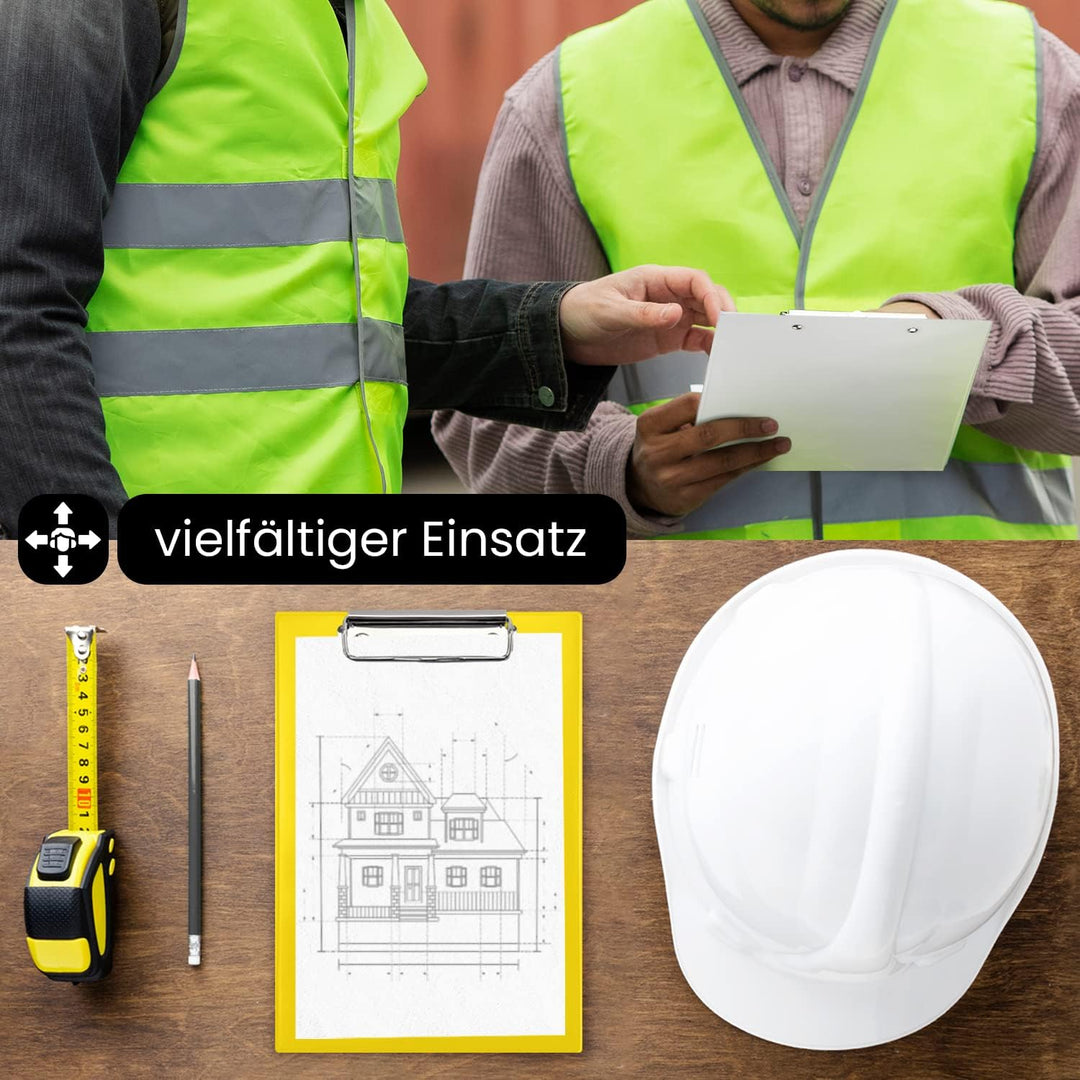 Netuno 7 Stück Klemmbrett A5 farbig sortiert mit Metallclip Schreibplatte aus Hartkunststoff Dokumen