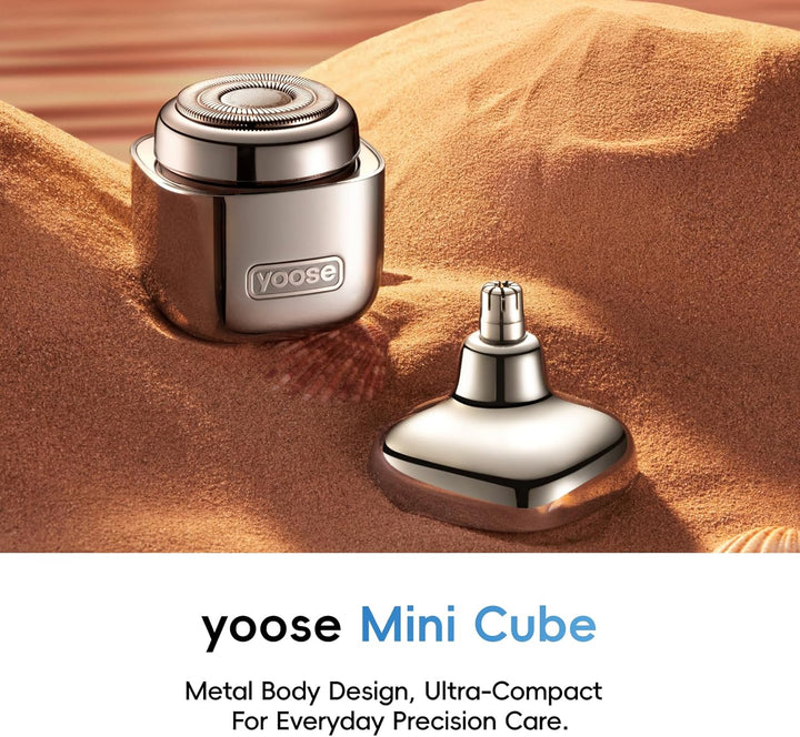 yoose 2-in-1 Nasenhaartrimmer & MINI Rasierer – Ganzkörper-Legierung, Magnetische Wechselköpfe, IPX7