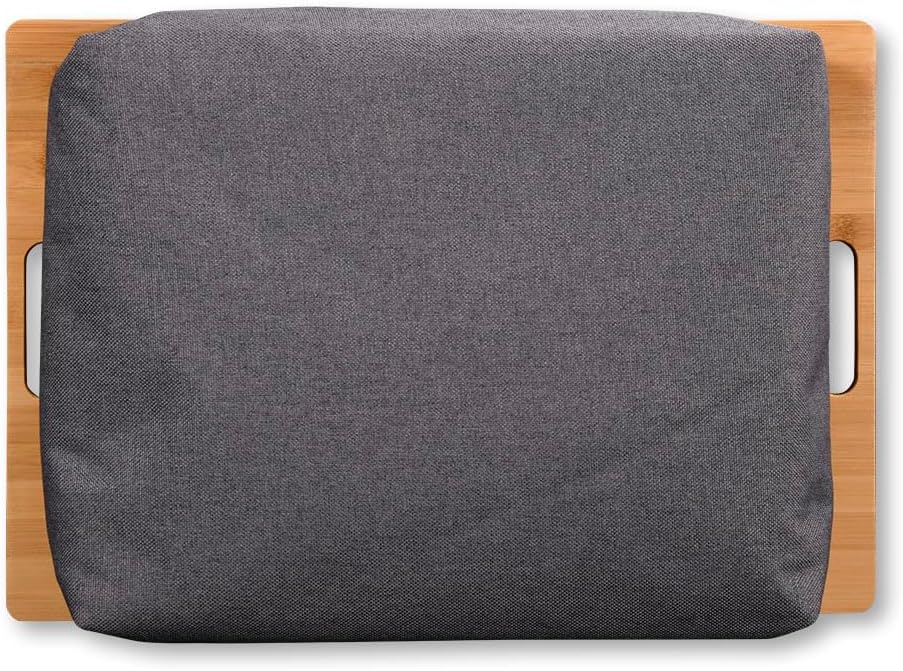Kesper | Knietablett, Mateial: Bambus, Textil, Masse: 45 x 31 cm/Höhe: 8 cm, Farbe: Braun, Grau | 77