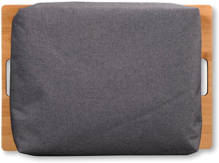 Kesper | Knietablett, Mateial: Bambus, Textil, Masse: 45 x 31 cm/Höhe: 8 cm, Farbe: Braun, Grau | 77