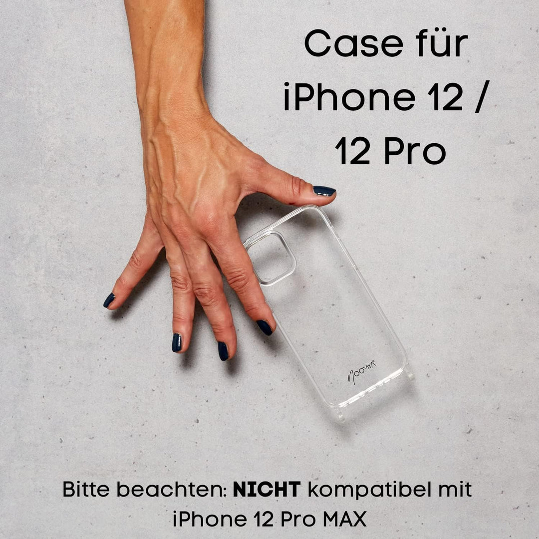NOOMYA® Premium Fashion Handykette | Set Handyhülle iPhone 12/12 PRO &amp; Handyband True Blue | Handygu