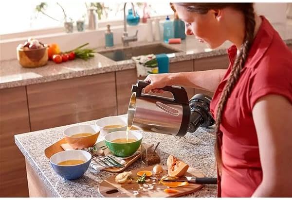 Philips HR2203/80 Standmixer mit Heizfunktion, schwarz 1,2 l, 1000 W