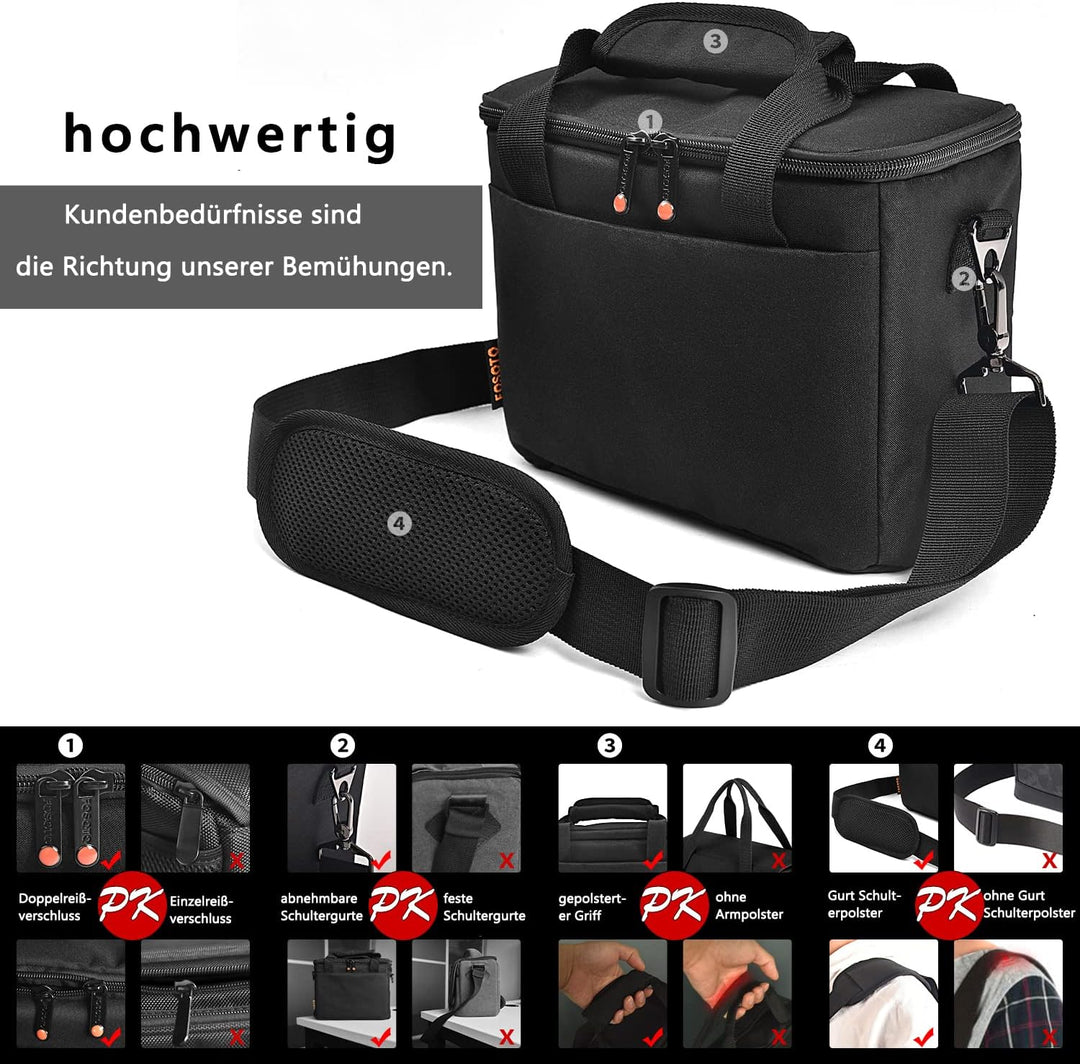 FOSOTO DSLR-Kameratasche Spiegelreflex Kameratasche Spiegelreflex Fototasche für Spiegelreflexkamera