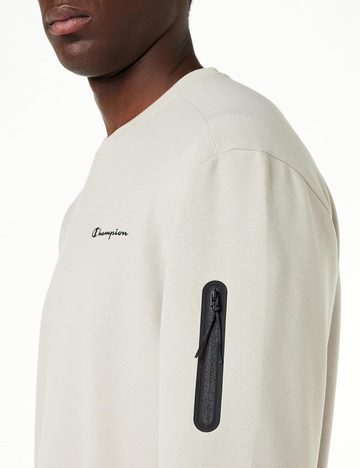 Champion Herren Legacy American Tech Interlock Crewneck Poly-Baumwolle Sweatshirt XL Silber Grau, XL