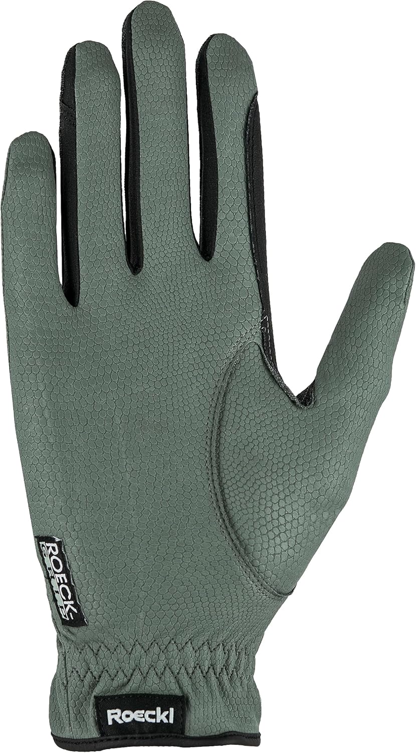 Roeckl Sports Reithandschuh Malta, Turnier Sommer Handschuh, 5 Farben, Grösse 6-10.5 7 Lorbeerblatt,