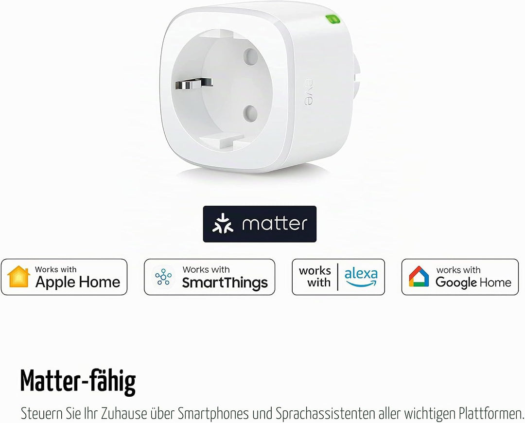 Eve Outdoor Cam – Smarte Überwachungskamera mit Flutlicht, Nachtsicht &amp; Energy (Matter) – Smarte Ste
