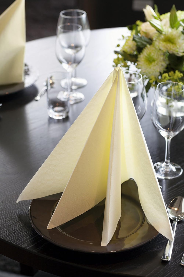 Tork 478728 Linstyle Premium Dinnerservietten Grau / Servietten stoffähnlich und saugfähig / 1-lagig